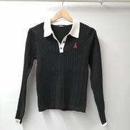 ワッペン付きニットポロシャツ|ADABAT STREAM