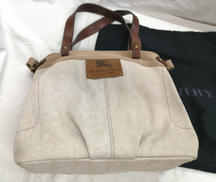 レザー切替キャンバストート|BURBERRY