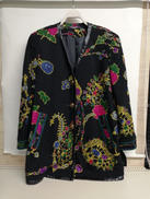 ノーカラー総柄ジャケット|LEONARD