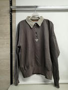 レザーカラーハーフジップスウェット|KYOU