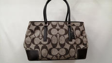 ウール×レザートートバッグ|COACH