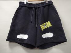 DIAG SPRAY SWEAT SHORTS|OFF WHITE