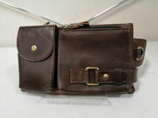 レザーウエストバッグ|-