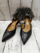 ペレテルノ ファーバックストラップパンプス|PELLETERNO