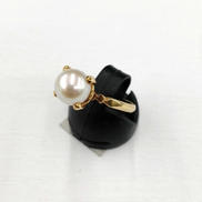 白玉石付きリング|K18