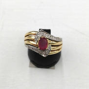 紫石付きリング|K18 PT900