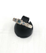 水色石付きリング|K18