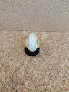 透明石付きリング|K18