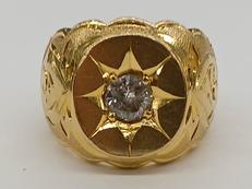 ダイヤモンド印台リング|K18/ダイヤ0.63CT