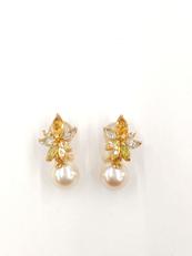 石付きパールイヤリング|K18