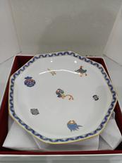 宝づくし八角菓子器|香蘭社