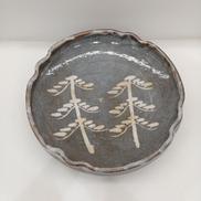 泥陶 松絵皿|鼠志野(美濃焼)