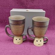 はにわマグカップペアセット|備前金彩