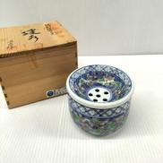 染錦濃唐花文建水|有田焼 其泉