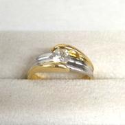 K18PT900ダイヤリング|宝石付きリング