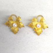 K18イヤリング|パール付き