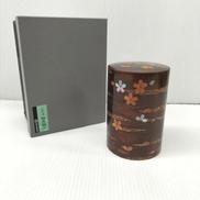 総皮茶筒（大）貝入散花|藤木伝四郎商店