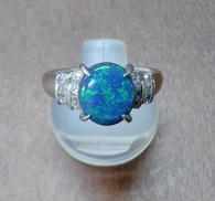 リング|ブラックオパール/ダイヤ