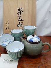 しのぎ仙茶碗揃え急須セット|深川製磁