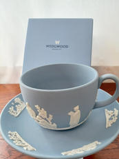 ジャスパーウェア　カップ＆ソーサー　ウェッジウッドブルー|WEDGWOOD