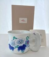 染綿連朝顔 モーニングカップ(緑)|深川製磁