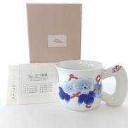 染綿連朝顔 モーニングカップ(赤)|深川製磁