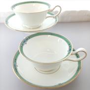 【2客セット】ジェイド　ペア　ティーカップ&ソーサー|WEDGWOOD