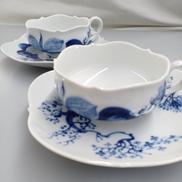 ブルーオーキッドペアカップ&ソーサー|Meissen