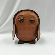 レザー貯金箱 フクロウ|鴻池製作所