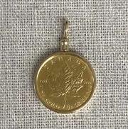 メープルリーフ金貨ペンダントトップ|-
