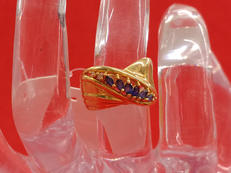 K18石付リング|K18