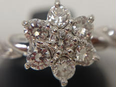 フラワーモチーフダイヤリング|PT900