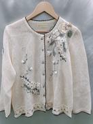 花柄 麻100% カーディガン|アトリエサガン