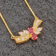 K18 ダイヤ付きネックレス|K18ネックレス