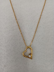 K18ダイヤ　ハートネックレス|-