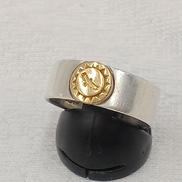 シルバー/K18平打ちリング|TADY&KING