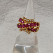 K18ルビーダイヤリング|-