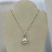 K18WG パールネックレス|44CM