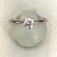一粒ダイヤモンド付きプラチナリング|D0.367CT