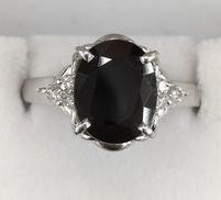 天然ブルーサファイア＆ダイヤモンド付きリング|S:3.28CT D:0.10CT