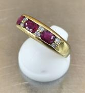 K18 ダイヤモンド&ルビー付きリング|D0.26CT R1.30CT