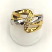 K18 Pt900 ダイヤモンド付きコンビリング|5.3G