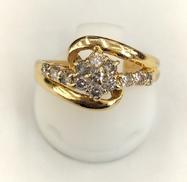 K18 ダイヤモンド付きデザインリング|D0.50CT