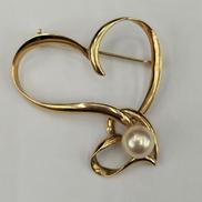 ダブルハート型ブローチ|-