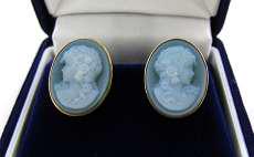 K18カメオイヤリング|-