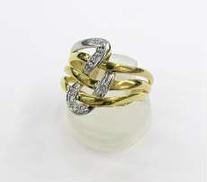 K18/pt900コンビリング|-