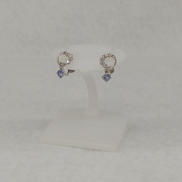 K10WGイヤリング|K10WG石付イヤリング