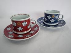 梅濃ペアコーヒー椀皿|源右衛門