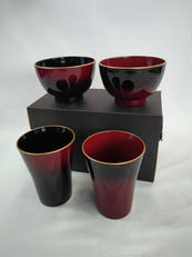 ペア汁椀、フリーカップ|山中漆器