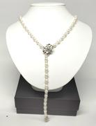 パール×水晶ネックレス|約7.0MM珠